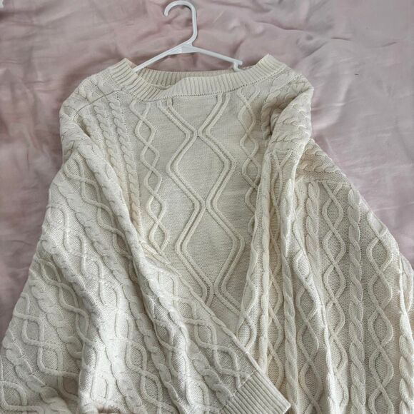 PALMETTO MOON Women's Cream Sweater Cozy Knitted Drop Sleeve Large - Picture 3 of 6